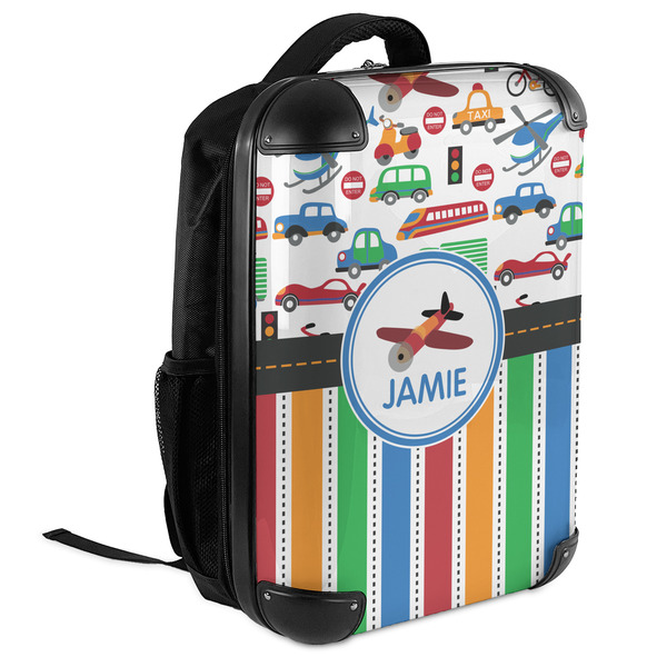 Transportation & Stripes 18" Hard Shell Backpacks - ANGLED VIEW