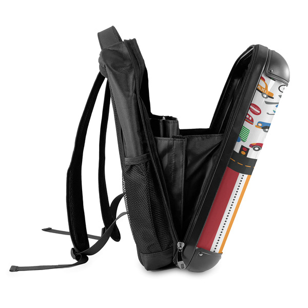 Transportation & Stripes 18" Hard Shell Backpacks - SIDE OPEN