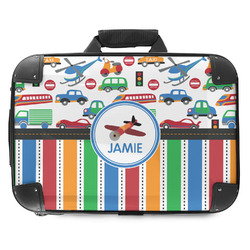 Transportation & Stripes Hard Shell Briefcase - 18" (Personalized)