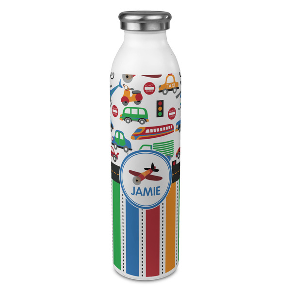 Custom Transportation & Stripes 20oz Stainless Steel Water Bottle - Full Print (Personalized)