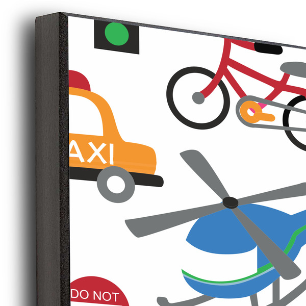 Transportation & Stripes 20x30 Wood Print - Closeup