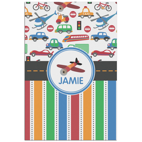 Custom Transportation & Stripes Poster - Matte - 24x36 (Personalized)