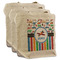 Transportation & Stripes 3 Reusable Cotton Grocery Bags - Front View