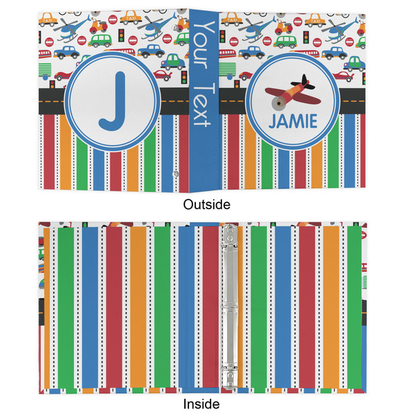 Transportation & Stripes 3 Ring Binders - Full Wrap - 1" - APPROVAL