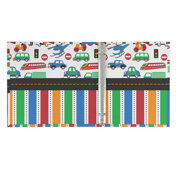 Transportation & Stripes 3 Ring Binders - Full Wrap - 1" - OPEN INSIDE