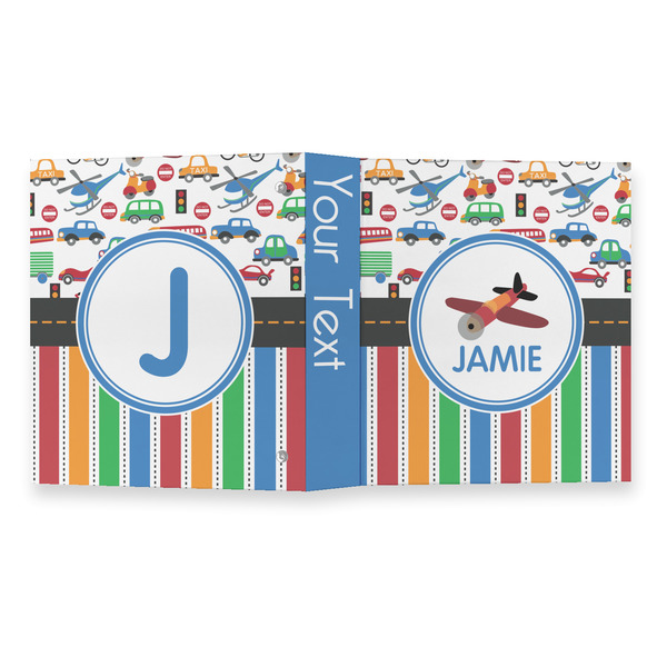 Transportation & Stripes 3 Ring Binders - Full Wrap - 1" - OPEN OUTSIDE