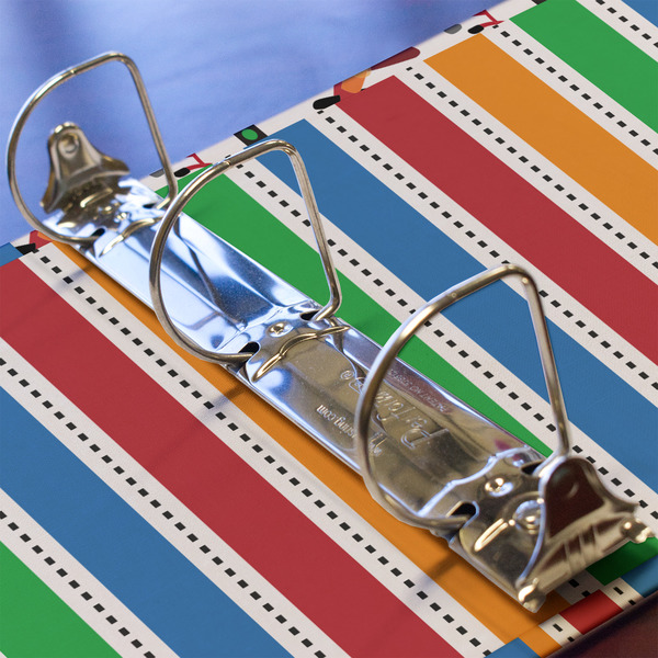 Transportation & Stripes 3 Ring Binders - Full Wrap - 2" - DETAIL
