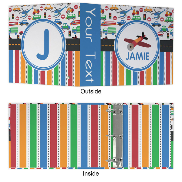 Transportation & Stripes 3 Ring Binders - Full Wrap - 3" - APPROVAL