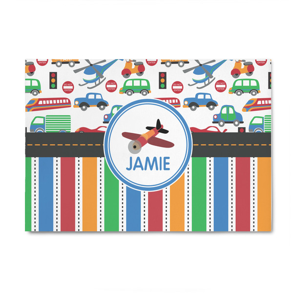Custom Transportation & Stripes 4' x 6' Indoor Area Rug (Personalized)