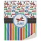 Transportation & Stripes Sherpa Throw Blanket (Personalized)