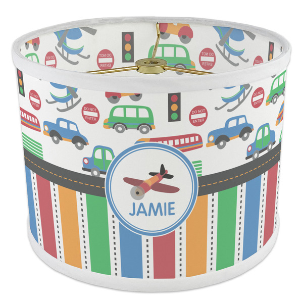 Transportation & Stripes 8" Drum Lampshade - ANGLE Poly-Film