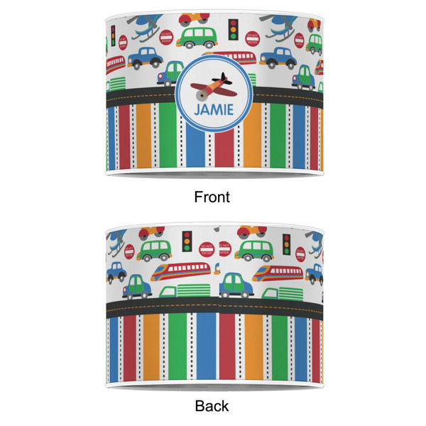 Transportation & Stripes 8" Drum Lampshade - APPROVAL (Poly Film)