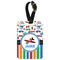 Transportation & Stripes Metal Luggage Tag w/ Name or Text