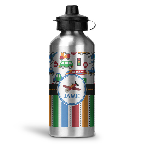 Custom Transportation & Stripes Water Bottles - 20 oz - Aluminum (Personalized)