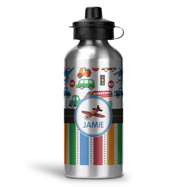 Custom Transportation & Stripes Water Bottles - 20 oz - Aluminum (Personalized)