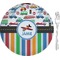Transportation & Stripes 8" Glass Appetizer / Dessert Plates - Single or Set (Personalized)