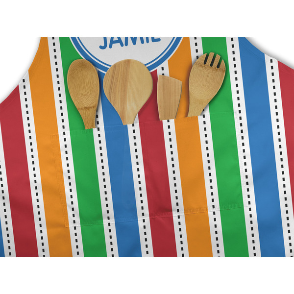 Transportation & Stripes Apron - Pocket Detail with Props