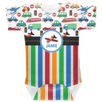 Transportation & Stripes Baby Bodysuit 6-12 (Personalized)