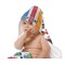 Transportation & Stripes Baby Hooded Towel on Child