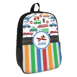 Transportation & Stripes Kids Backpack (Personalized)