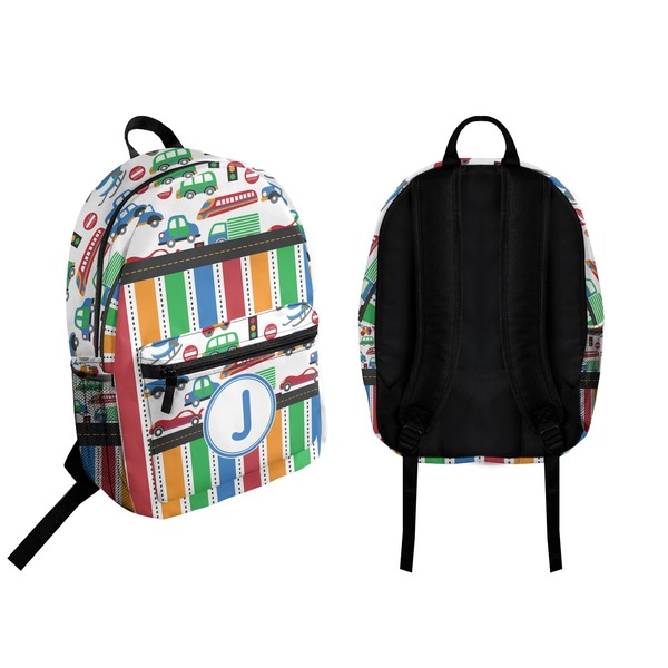Transportation & Stripes Backpack front and back - Apvl