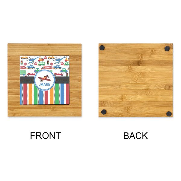 Transportation & Stripes Bamboo Trivet with 6" Tile - APPROVAL