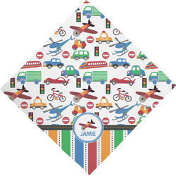 Transportation & Stripes Dog Bandana Scarf w/ Name or Text