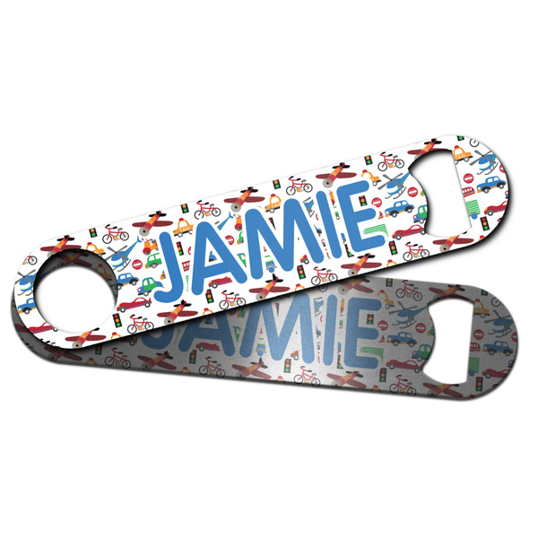 Transportation & Stripes Bar Bottle Opener - Main