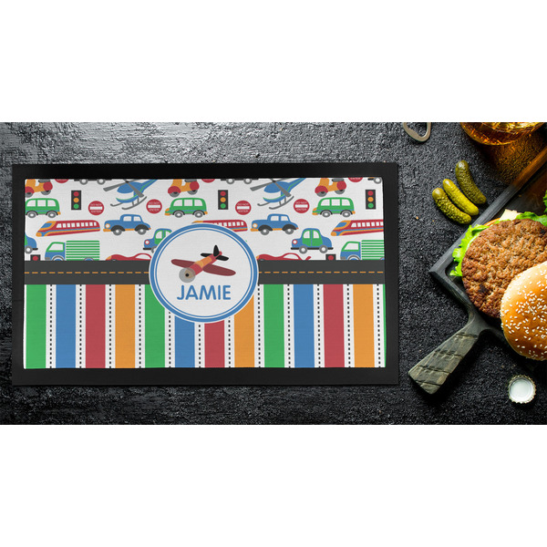 Transportation & Stripes Bar Mat - Small - LIFESTYLE