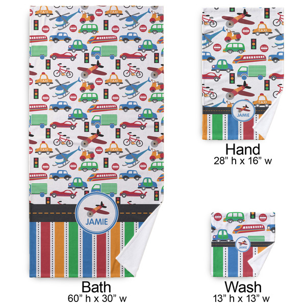 Transportation & Stripes Bath Towel Sets - 3-piece - Approval