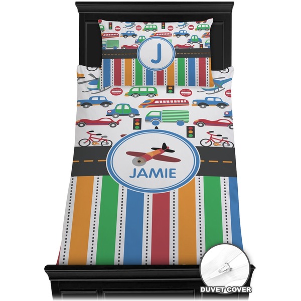 Transportation & Stripes Bedding Set (Twin) - Duvet