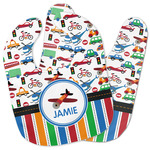 Transportation & Stripes Baby Bib w/ Name or Text