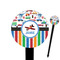 Transportation & Stripes 6" Round Plastic Food Picks - Black - Single Sided (Personalized)