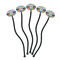 Transportation & Stripes Black Plastic 7" Stir Stick - Oval - Fan