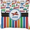 Transportation & Stripes Burlap Pillow 16"