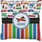 Transportation & Stripes Burlap Pillow 18"