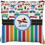 Transportation & Stripes Faux-Linen Throw Pillow 26" (Personalized)