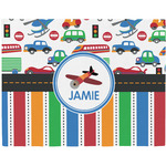 Transportation & Stripes Woven Fabric Placemat - Twill w/ Name or Text