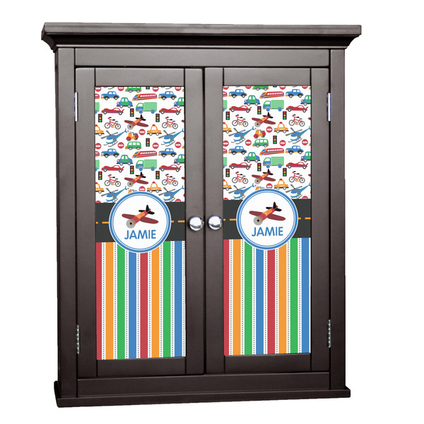 Custom Transportation & Stripes Cabinet Decal - Custom Size (Personalized)