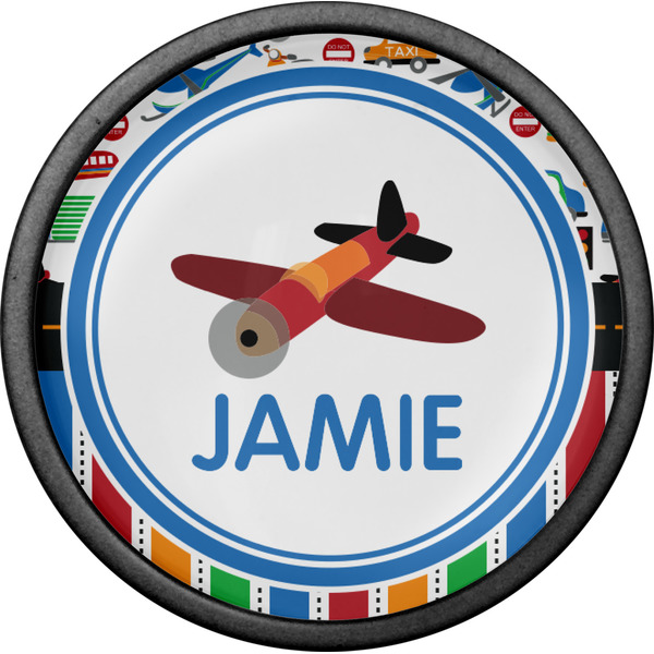 Transportation & Stripes Cabinet Knob - Black - Front