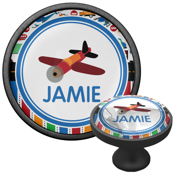 Transportation & Stripes Cabinet Knob - Black - Multi Angle