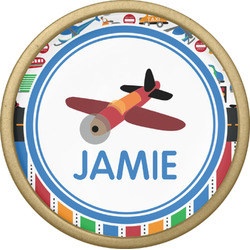 Transportation & Stripes Cabinet Knob - Gold (Personalized)