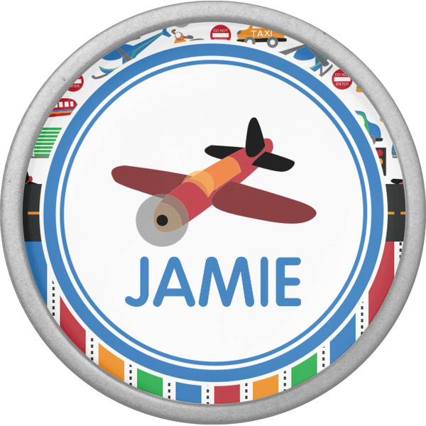 Transportation & Stripes Cabinet Knob - Nickel - Front