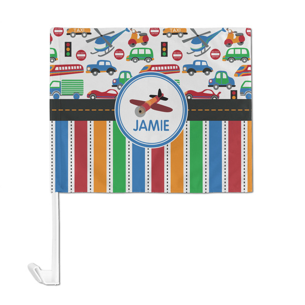 Transportation & Stripes Car Flag - Large - FRONT