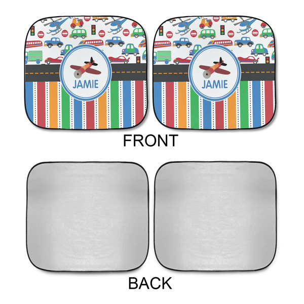 Transportation & Stripes Car Sun Shades - APPROVAL