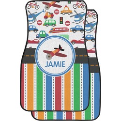 Transportation & Stripes Car Floor Mats (Front Seat) (Personalized)