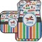 Transportation & Stripes Car Floor Mats Set - 2 Front & 2 Back (Personalized)