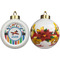 Transportation & Stripes Ceramic Christmas Ornament - Poinsettias (APPROVAL)