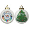 Transportation & Stripes Ceramic Christmas Ornament - X-Mas Tree (APPROVAL)