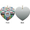 Transportation & Stripes Ceramic Flat Ornament - Heart Front & Back (APPROVAL)